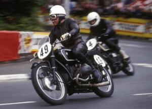 Georg Meier riding a BMW 255 Kompressor in 1989 Isle of Man TT