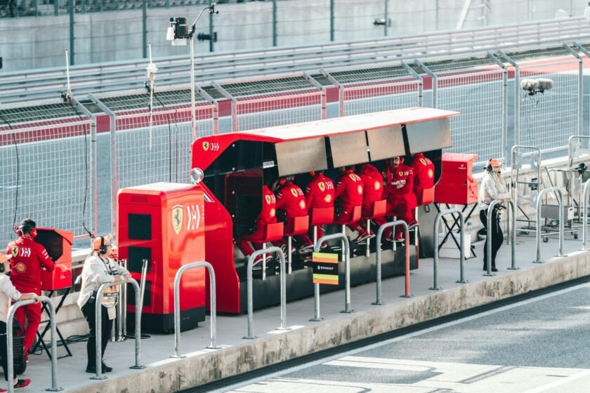 a pit wall of formula 1 team