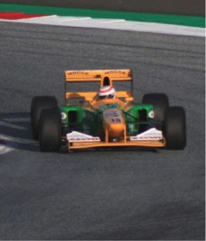 benetton f1 car driving on track