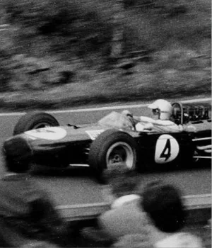 brabham f1 car driving on track