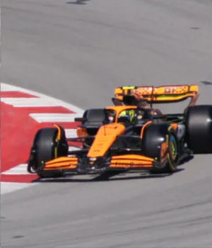 mclaren f1 car driving on track