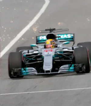mercedes f1 car driving on track