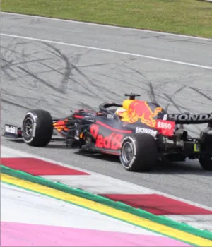 redbull f1 car driving on track
