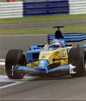 renault f1 car driving on track