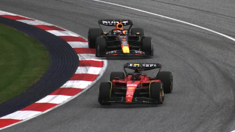 Carlos Sainz and Max Verstappen in 2023 Austrian Grand Prix Sprint